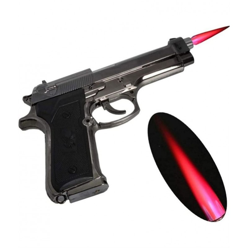 Pocket Gun Shape smokers Gas Lighter For travel Steel Gas Lighter