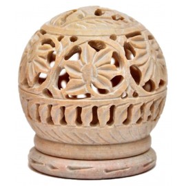 Pooja Creation Shopstone Handmade Candle Holder With Carving Work Set Of 1