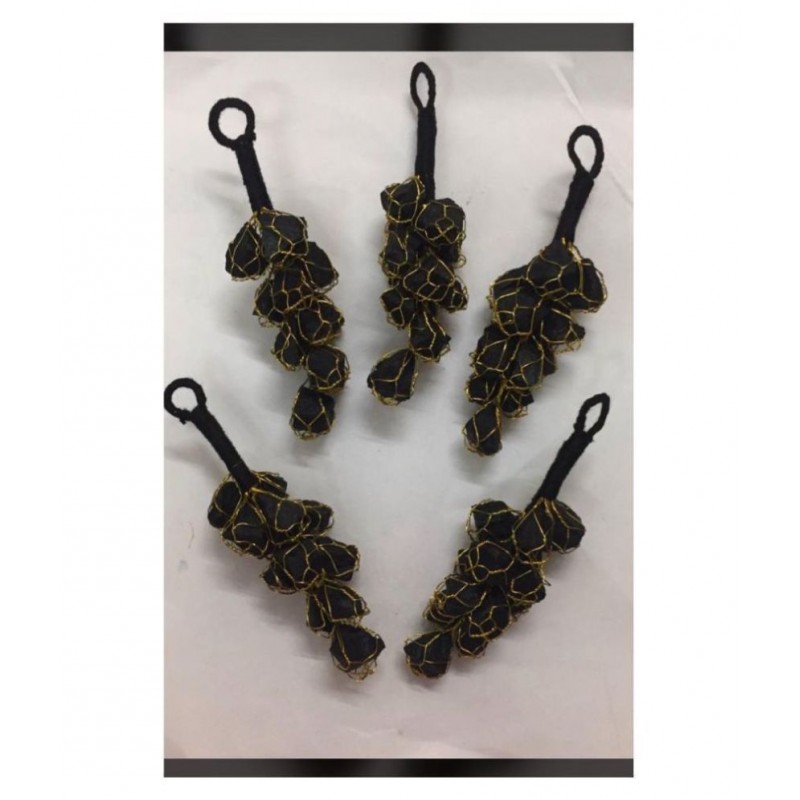 Pooja Gems Black Tourmaline natural agate stone hanging