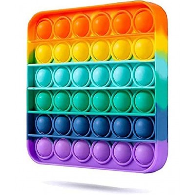 Pop It Fidget Square Rainbow Pop It for Kids Push Pop Fidget Toy Pop Toy for Kids Popitst for Girls & Boys Stress Relief Gadgets Pop It Square
