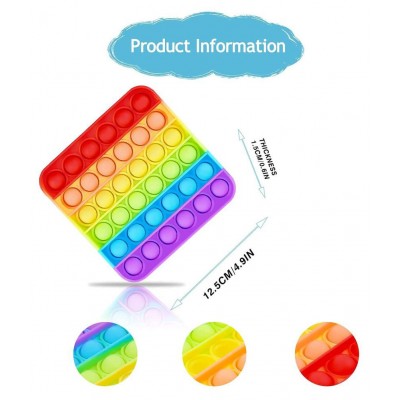 Pop It Fidget Toys - Square Set of 2,Push Pop Bubble Fidget Sensory Toy,Autism Special Needs Silicone Stress Relief Toy,Great Fidget Toy Sensory Toys Novelty Gifts for Girls Boys Kids Adults