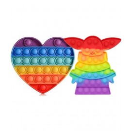 Pop It Fidget hurt & baby yoda popit combo pack of 2 popit shape Toys,Push Pop Bubble Fidget Sensory Toy,Autism Special Needs Silicone Stress Relief Toy,Great Fidget Toy Sensory Toys Novelty Gifts for Girls Boys Kids Adults  (Multicolor)