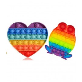 Pop It Fidget hurt & frog popit combo pack of 2 popit shape Toys,Push Pop Bubble Fidget Sensory Toy,Autism Special Needs Silicone Stress Relief Toy,Great Fidget Toy Sensory Toys Novelty Gifts for Girls Boys Kids Adults  (Multicolor)