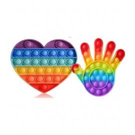 Pop It Fidget hurt & hand popit combo pack of 2 popit shape Toys,Push Pop Bubble Fidget Sensory Toy,Autism Special Needs Silicone Stress Relief Toy,Great Fidget Toy Sensory Toys Novelty Gifts for Girls Boys Kids Adults  (Multicolor)