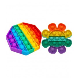 Pop It Heptagon & Flower popit combo pack of 2 popit Fidget Toys | Push pop Bubble | Stress Relief Toys Great Gift for Kids and Adult  (Multicolor)