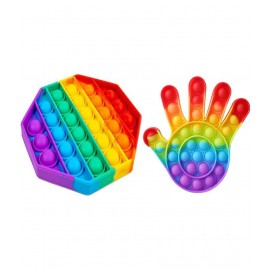 Pop It Heptagon & hand popit combo pack of 2 popit Fidget Toys | Push pop Bubble | Stress Relief Toys Great Gift for Kids and Adult  (Multicolor)