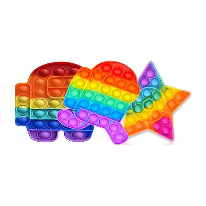 Pop It Star shape & pop it robot Racer & pop it Robot popit 3 popit combo pack Push Bubble Fidget Toy Among Us Pop Pits Great Stress Reliever Squeeze Silicone Material Useful Gifts For Girls And Boys Kids