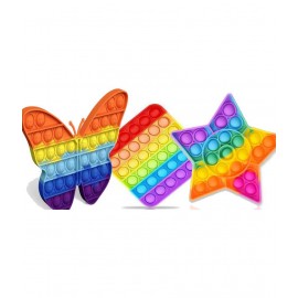 Pop It Star shape & pop it square & pop it Butterfly popit 3 popit combo pack Push Bubble Fidget Toy Among Us Pop Pits Great Stress Reliever Squeeze Silicone Material Useful Gifts For Girls And Boys Kids