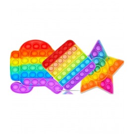 Pop It Star shape & pop it square & pop it Robot racer popit 3 popit combo pack Push Bubble Fidget Toy Among Us Pop Pits Great Stress Reliever Squeeze Silicone Material Useful Gifts For Girls And Boys Kids