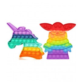 Pop It Unicone & baby yoda popit combo pack of 2 popit shape Fidget Toys for Kids Silicon Stress Relief Educational Toy Push Pop Bubble Fidget