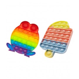 Pop It frog & Ice cream bite softi popit combo pack of 2 popit shape pop it Fidget Toy, Silicone Push Pop Squeeze Anxiety Stress Relief Bubble Popping Sensory Toy, Frog Toy Fidgets for Kids Adults, Popper Learning