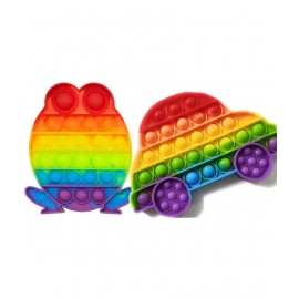 Pop It frog & car ambasdar popit combo pack of 2 popit shape pop it Fidget Toy, Silicone Push Pop Squeeze Anxiety Stress Relief Bubble Popping Sensory Toy, Frog Toy Fidgets for Kids Adults, Popper Learning