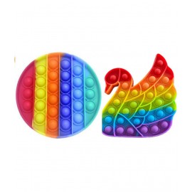 Popit Round Circle & Swan popit combo pack of 2 popit Toy Fidgets Toys Pop pit Fidget Toy Kids Fun Toys Fun Toys Relaxing Game  (Multicolor)