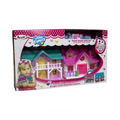 Portable Funny Girls Doll House Play Set | 19Pcs | 100% Non-Toxic BPA Free Plastic| Big Dream House Lovely Classic Shape N Design