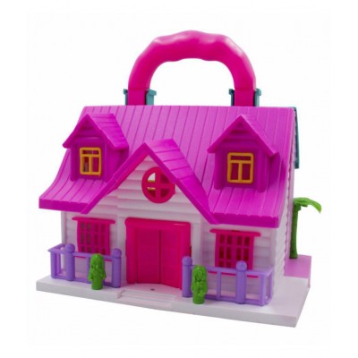 Portable Funny Girls Doll House Play Set | 19Pcs | 100% Non-Toxic BPA Free Plastic| Big Dream House Lovely Classic Shape N Design