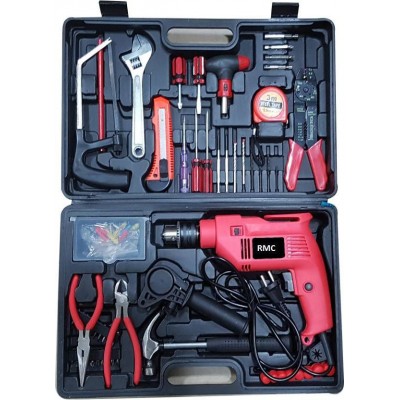 Powerful 13Mm 650W Impact Drill Machine Tool Kit/Box With Reversible Function + 105 Accessories