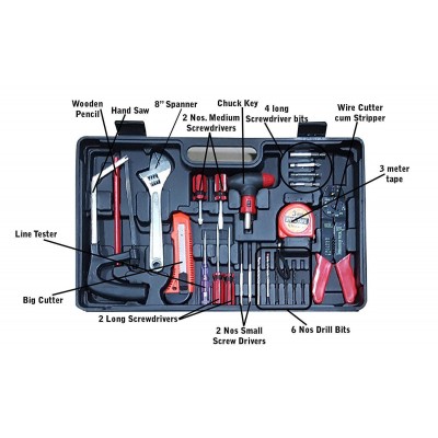 Powerful 13Mm 650W Impact Drill Machine Tool Kit/Box With Reversible Function + 105 Accessories