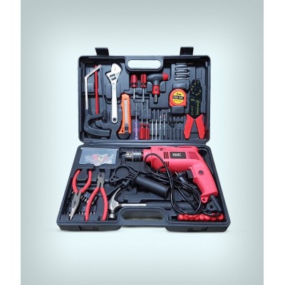 Powerful 13Mm 650W Impact Drill Machine Tool Kit/Box With Reversible Function + 105 Accessories