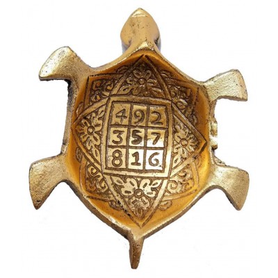 PrettyKrafts Feng Shui Tortoise on Plate for Good Luck Handicraft Showpiece (Kachhua/Turtle with Glass Plate for Vastu) (Color: Copper, Diameter: 5.5 inch)
