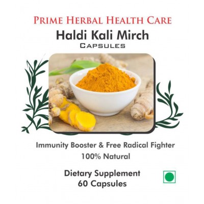 Prime Herbal Health Care Haldi Kali Mirch Capsules (60 Capsules) Capsule 500 mg Pack Of 1
