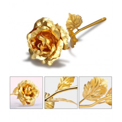 Priyankish Gold Plated Artificial Rose - Pack of 1 (Rose Height :- 25 cm)