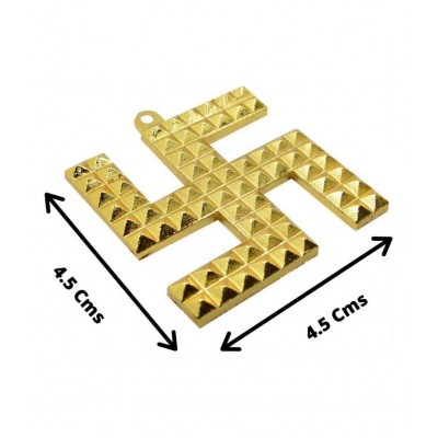 Puja N Pujari Brass Swastik Pyramid Wall Hanging Vastu Yantra for Positive Energy
