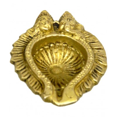 Pure Brass Metal Ganesh Face Diya in Fine Finishing and Decorative art by Bharat Haat  BH03976