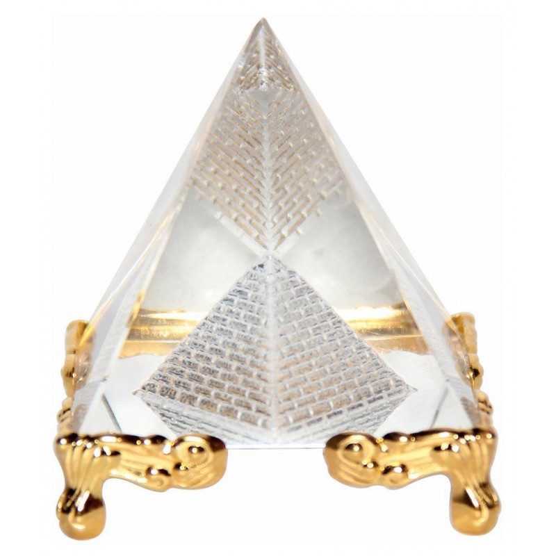 Queen Collection White Glass Vastu / Feng Shui / Crystal Pyramid -For Positive Energy & Vastu Correction