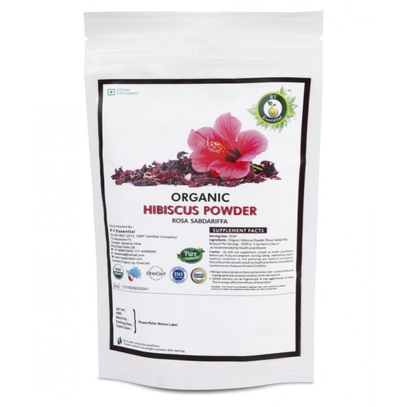 R V Essential Organic Hibiscus Powder 100 gm Pack Of 1