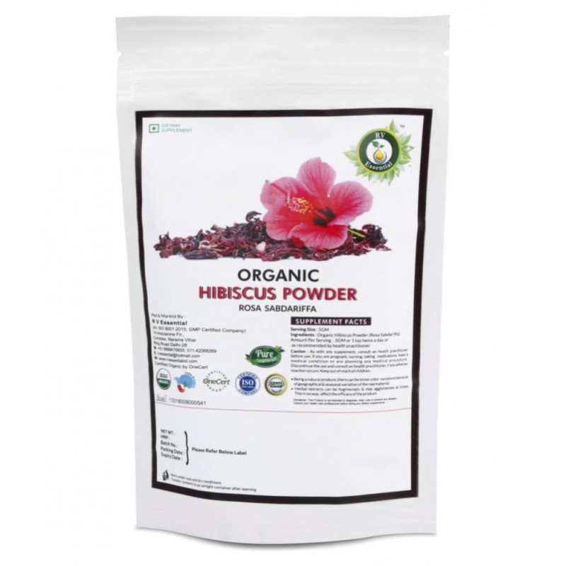R V Essential Organic Hibiscus Powder 200 gm Pack Of 1