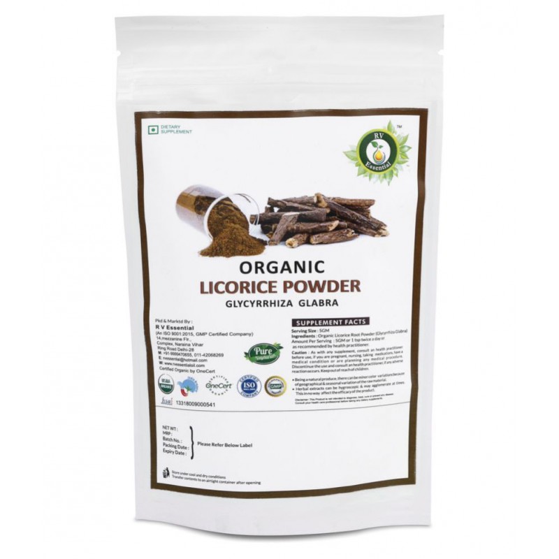 R V Essential Organic Licorice Powder 100 gm Pack Of 1