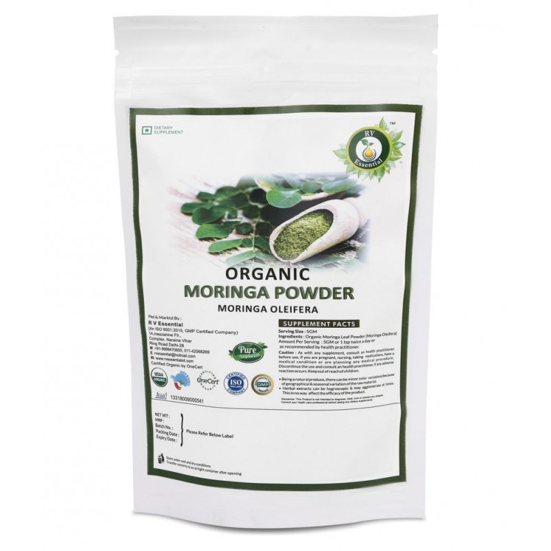 R V Essential Organic Moringa Powder 100 gm Pack Of 1