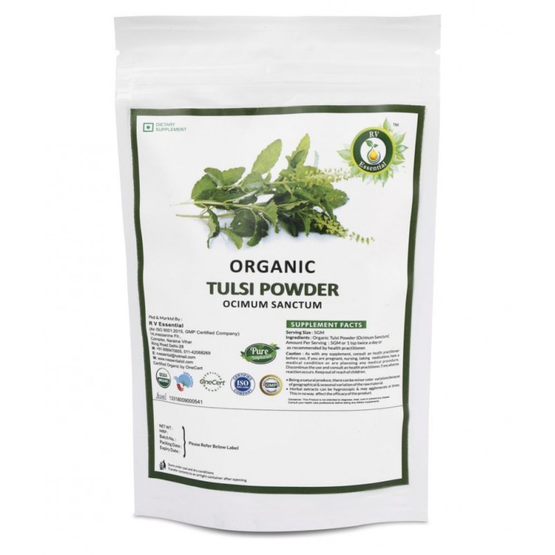 R V Essential Organic Tulsi Powder 200 gm Pack Of 1 R V Essential Organic Tulsi Powder 200 gm Pack Of 1