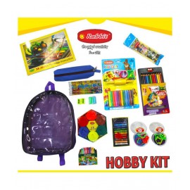 RABBIT Hobby Kit Bag for Kids|Play Doh Clay|Art Kit|HOBBY Stationery for Kids|Art Drawing Kit|12 Color Oil Pastels Wax Colors Color Pencils|Celebration Kit|Play Sand for Kids|HOBBY Bag of assorted Stationery|Drawing Book|Art Craft Kit|For 3+ Age