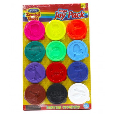 RABBIT Mega Joy Pack 12 Colors for Kids + 24 Molding Toys | Dough Factory for Boys Girls | Play Doh | Modelling Dough | Dough for kids with Moulds |Activity Set | Dough Set| Multicolor | Ideal for 3+