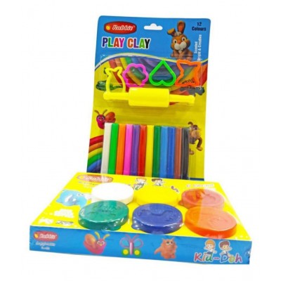 RABBIT Play Doh Set 6 colors 50g each|+Play Clay big set 12 colors|Play Doh Clay Set|Play Clay for Kids all colors|Dough set|clplay clayset|clay with moulds|Play Clay Dough for Kids with tools & moulds|3+ age group