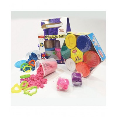 RABBIT'S Magic Flow Sand Gift Pack|+RABBIT Kid Doh Happy Pack|Play Doh Sand|Sand Clay with Shapes|Kids Playing Sand|Kinetic Sand with Moulds|Dough Set|Play Doh |Play Doh for Kids|Play Sand toys|Ideal age 3+|