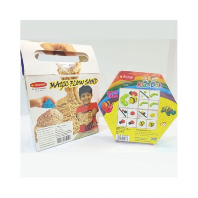 RABBIT'S Magic Flow Sand Gift Pack|+RABBIT Kid Doh Happy Pack|Play Doh |doh dough|dough clay set for kids|play dough for kids|Play Doh for Kids|sand for kids|sand clay with moulds|kinetic sand for kids with moulds|Age 3+