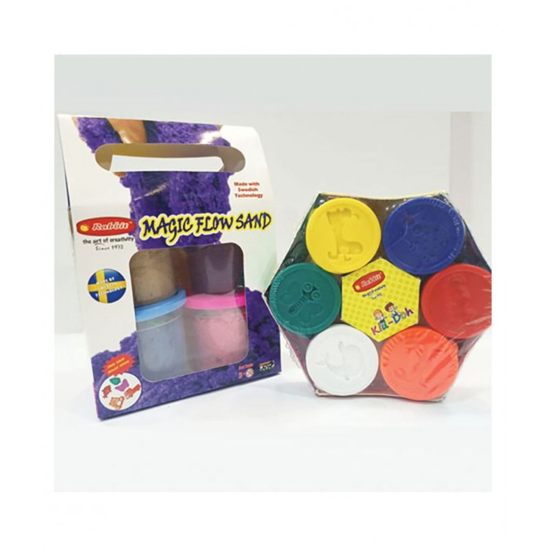 RABBIT'S Magic Flow Sand Gift Pack|+RABBIT Kid Doh Happy Pack|Play Doh |doh dough|dough clay set for kids|play dough for kids|Play Doh for Kids|sand for kids|sand clay with moulds|kinetic sand for kids with moulds|Age 3+