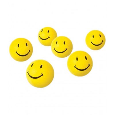 RANGWELL Happy Smiley Face Balls Pack of 06 Smile Squeeze Ball (Yellow)