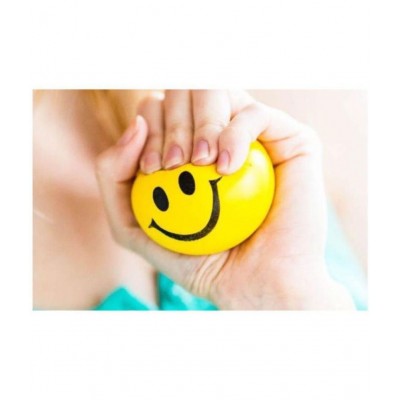 RANGWELL Happy Smiley Face Balls Pack of 06 Smile Squeeze Ball (Yellow)