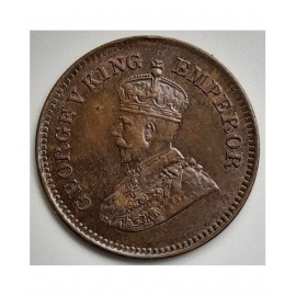 RARE &  COLLECTIBLE: BRITISH INDIA GEORGE V KE YEAR 1935 1/2 PICE COIN,