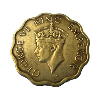 RARE 1 ANNA GEORGE VI KING YEAR 1943 RARE COIN