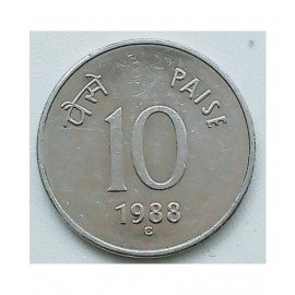 RARE 10 PAISE CUTE SMALL COIN YEAR 1988 FOR COLLECTION