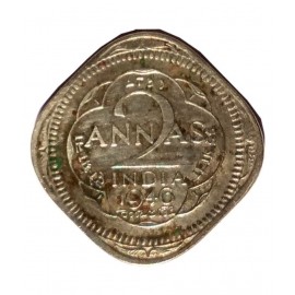 RARE 2 ANNAS COIN YEAR 1946 GEORGE VI KING EMPEROR