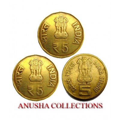 RARE 5 RUPEE 3 COINS SET 1 FOR COLLECTION