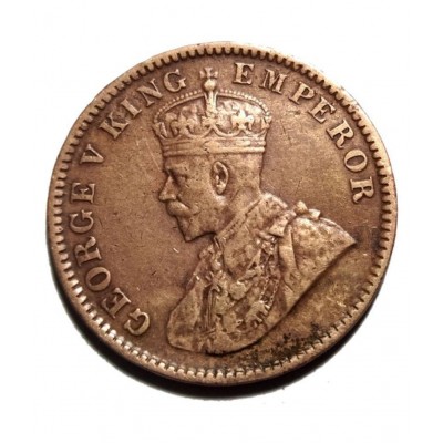 RARE OLD ONE QUARTER ANNA 1934 GEORGE V KING EMPEROR