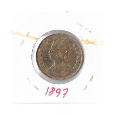 RARE ONE QUARTER ANNA YEAR-1897,IN EXTRA FINE CONDITION HIGH GRADE FOR  COLLECTION COPPER COIN