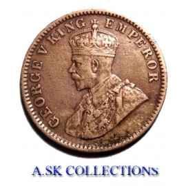 RARE ONE QUARTER ANNA YEAR 1936 GEORGE V KING EMPEROR