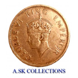 RARE ONE QUARTER ANNA YEAR 1941 GEORGE VI KING EMPEROR FOR COLLECTION